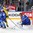 COLOGNE, GERMANY - MAY 12: Sweden's Dennis Everberg #18 with a scoring chance against Italy's Frederic Cloutier #29 while battling Luca Zanatta #55 during preliminary round action at the 2017 IIHF Ice Hockey World Championship. (Photo by Andre Ringuette/HHOF-IIHF Images)

